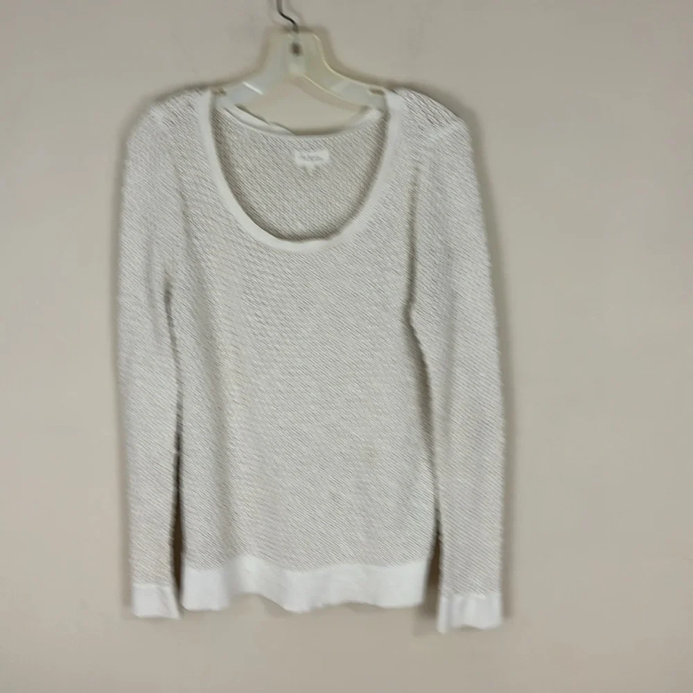 Lou & Grey Cream Cotton Blend Knit Sweater Size Large